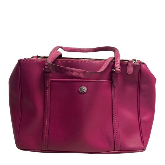 COACH‎ Women’s Peyton Saffinao Dark Pink Handbag Tote Shoulder Bag Size 13X5X9.5 - Picture 1 of 12